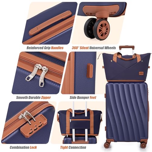 Image of Luggage Sets 6 Piece Suitcases with Wheels,ABS Hard Case Suitcases with Spinner Wheels,Durable Travel Luggage(Purple, 6 Piece Set(16 inch /20 inch /24 inch /28))