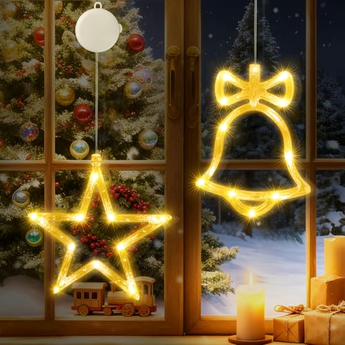 CNMTCCO LED Sterne Weihnachtsbeleuchtung Fenster, 2 Stück...