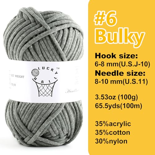 Image of 100g Yarn for Crocheting and Knitting,66yds /60m Cotton Yarn for Beginners,Cotton-Nylon Acrylic Blend Yarn for Beginners Crochet Kit Making(Dark Green)