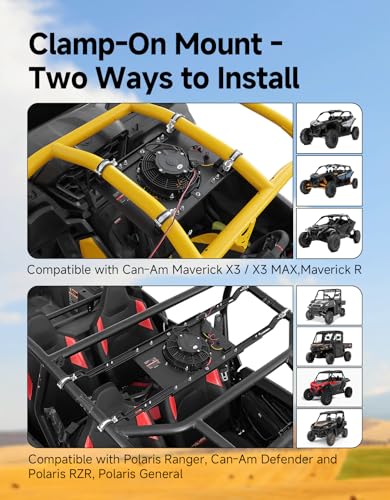 Image of KEMIMOTO UTV Fan Compatible with Polaris Ranger, X3 /X3 MAX,Defender,General