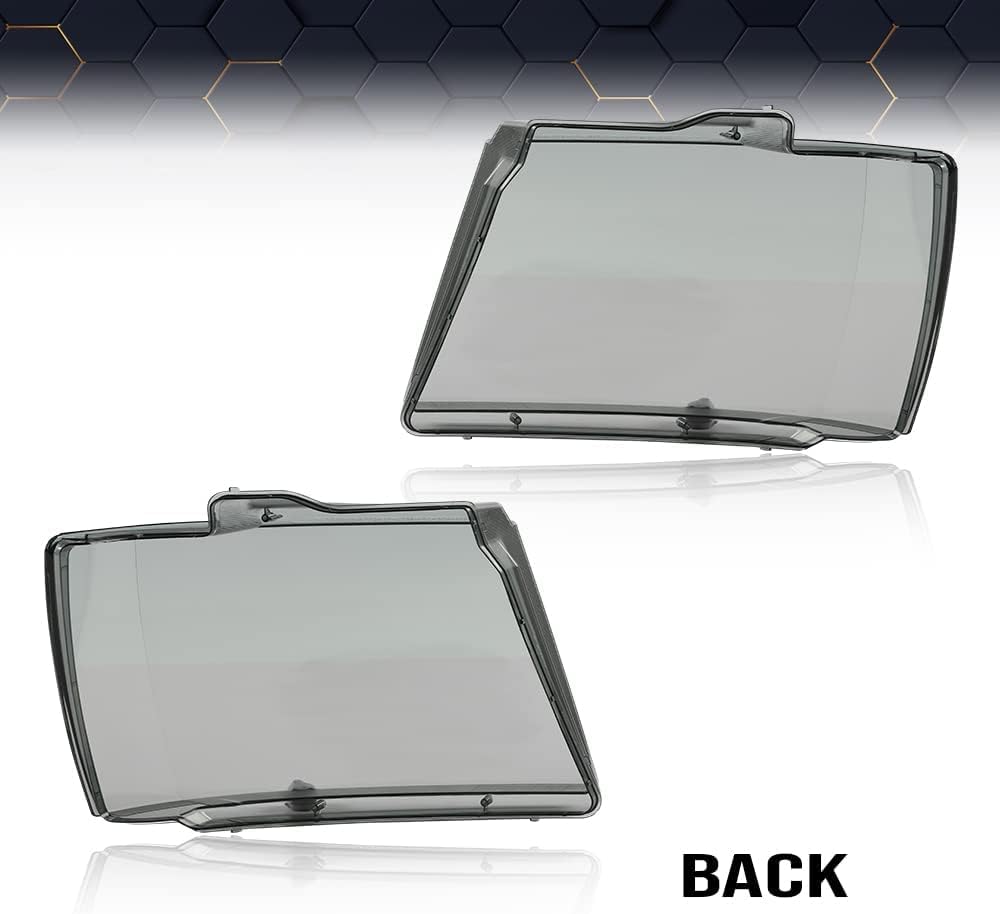 PIT66 Headlight Cover Compatible with Chevy Tahoe Suburban 1500 2007-2014/Fit Chevy Avalanche Suburban 2500 2007-2013 Left Driver and Right Passenger Side Smoky