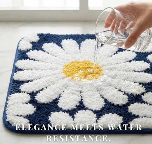 Image of HOMEKART Microfiber Bath Mat 2000 GSM, Super Soft & Absorbent Anti-Skid Bathroom Floor Mat, Quick Dry Door Mat for Bathroom, Bedroom & Kitchen (40x60 cm, Navy Blue) Pack of 1