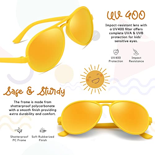 Baby Toddler Infant Shatterproof Aviator Sunglasses for Boys Girls Kids Age 0-43