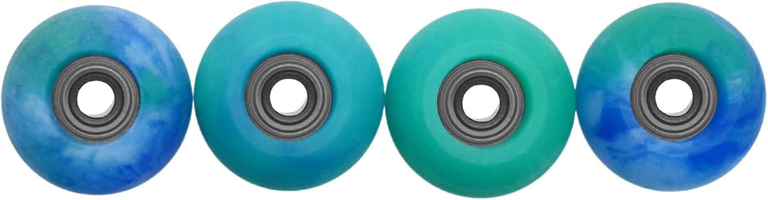 Teak Tuning Apex 61D Urethane Fingerboard Wheels - Globe Shape, 8.3mm Diameter - ABEC-9 Stealth Bearings - Made in The USA - Terra Colorway
