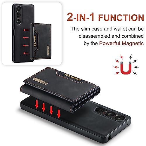 UDBKKDX 2 in 1 Detachable Wallet & Phone Case For Sony Xperia 1 V (2023) - Image 2