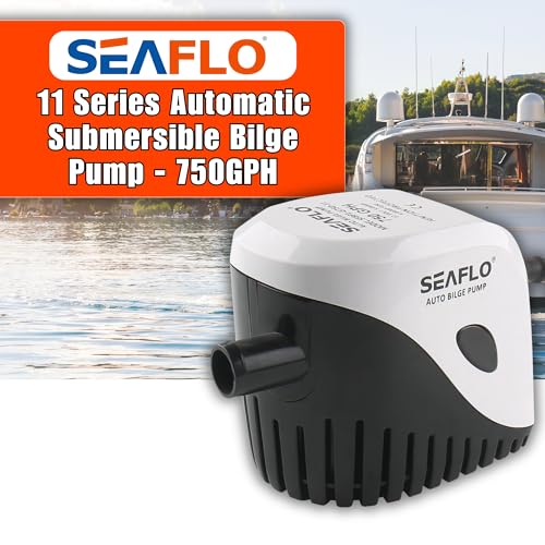 image for SEAFLO Submersible Automatic Bilge Pump with Float Switch (750GPH, 12V