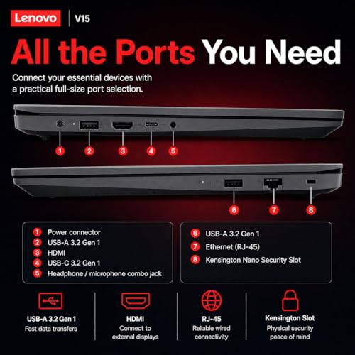 Image of Lenovo 2026 New V15 Business and Student Laptop, Ryzen 3 7320U(Outperforms Intel i7-1065G7), 16GB RAM, 512GB SSD, 15.6 inch FHD, Ultra Quiet Design, Long Battery Life, Wi-Fi 6, Bluetooth 5, Windows 11 Pro