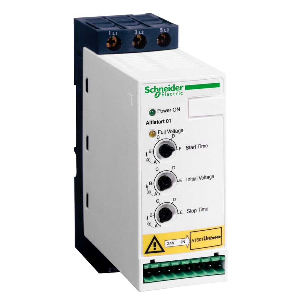 Schneider Electric ATS01 Altistart 12A 380-415V 5.5 KW Soft Starter for Asynchronous Motor, White