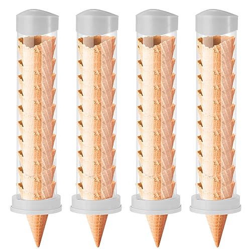Eistütenspender, Waffelkegel-Wandhalterung, langlebiger Edelstahl-Eistütenhalter für Geschäfte und Restaurants, inklusive 2 Unterlegscheiben, 40,6 cm L x 7,6 cm Durchmesser