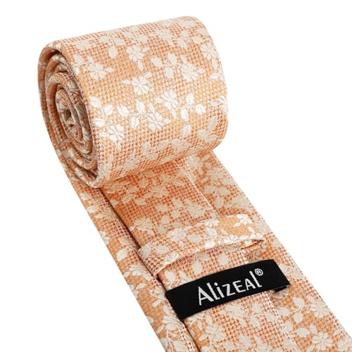 Image of Alizeal Mens 3.15inches Leaf Flower Pattern Tie Set