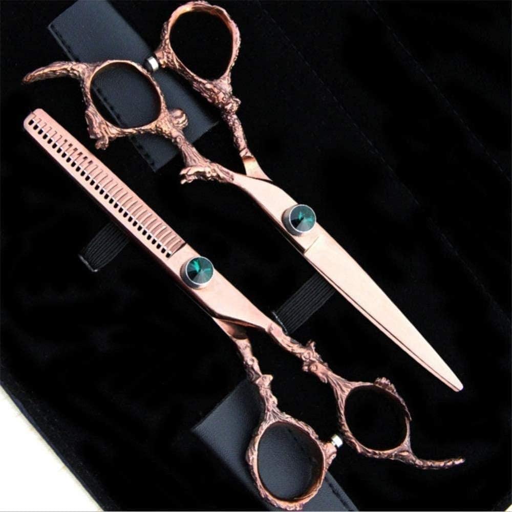 Forbici da Parrucchiere Forbici per Capelli in Oro Rosa Kit Forbici per Capelli Forbici per Capelli Kit Professionale per Taglio Capelli per Barbiere Stilista 6 Pollici