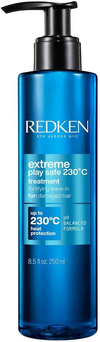 Redken Trattamento Termoprotettivo, Per Capelli Indeboliti, Senza Risciacquo, Con Proteine Vegetali e Tormalina, Play Safe Extreme, 250 ml