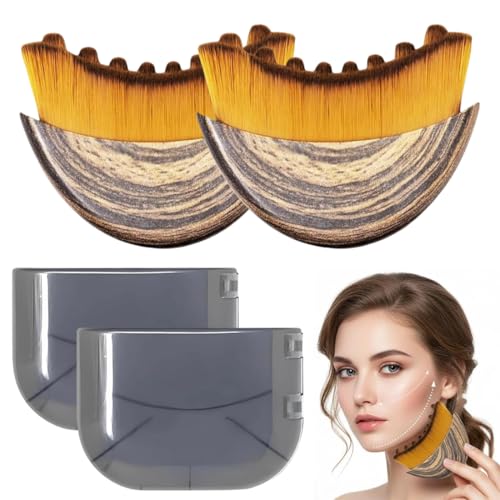 Cepillo de Drenaje Linfático para Rostro – 2 Piezas, Masaje Facial, Estimula Circulación, Reduce Hinchazón