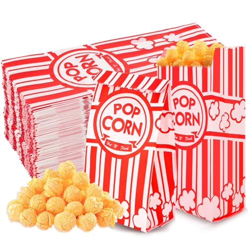 Image of 300 Pcs Popcorn Bags, 1 Oz Paper Popcorn Bag Individual Servings for Pop corn Machine Maker Cart Bulk Movie Nights Cinema Party Supplies