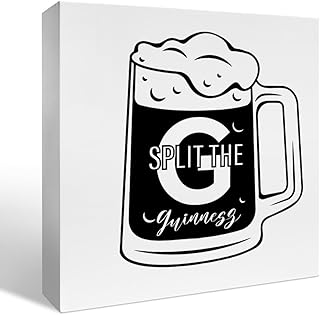 Irish Stout Beer Bar Decor Sign for Home Drink Bar Kitchen Pub Club Garage Man Cave Decorations, Beer Alcohol Lover Gifts for Women Men, Split The Guinness