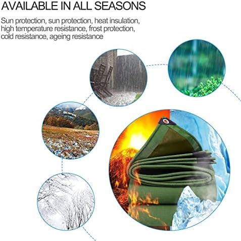 Tarpaulin Waterproof Extra Heavy Duty 600g/m² Tarpaulins 100% Waterproof Sheet Dustproof Rainproof Cover Green Reinforced Tarp Sheet Lorry Tarps Cover (Size : 1x1m)