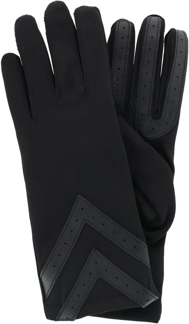 isotoner Women's SmartDri Spandex Shortie Glove (Unlined) - A30737 (Black, L/XL)