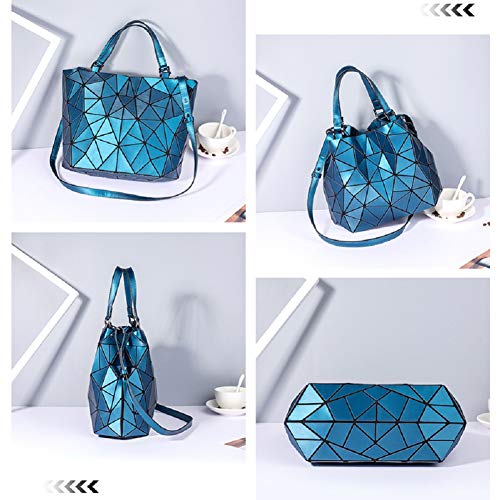 Geometric Luminous Purses and Handbags for Women Holographic Reflective Crossbody Bag Wallet Flash Rainbow Tote 033