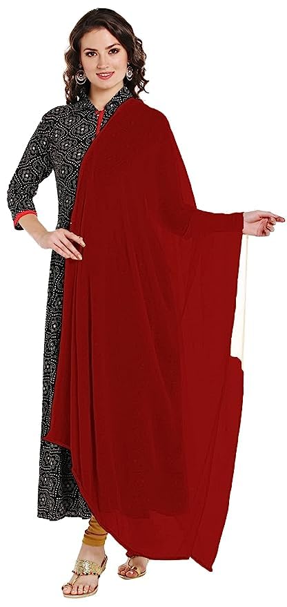 DUPATTA FASHION Chiffon Dupatta/Scarf Lightweight Soft Sheer Long Head Wrap Solid AllSeason Head Scarf Breathable(15081149)2