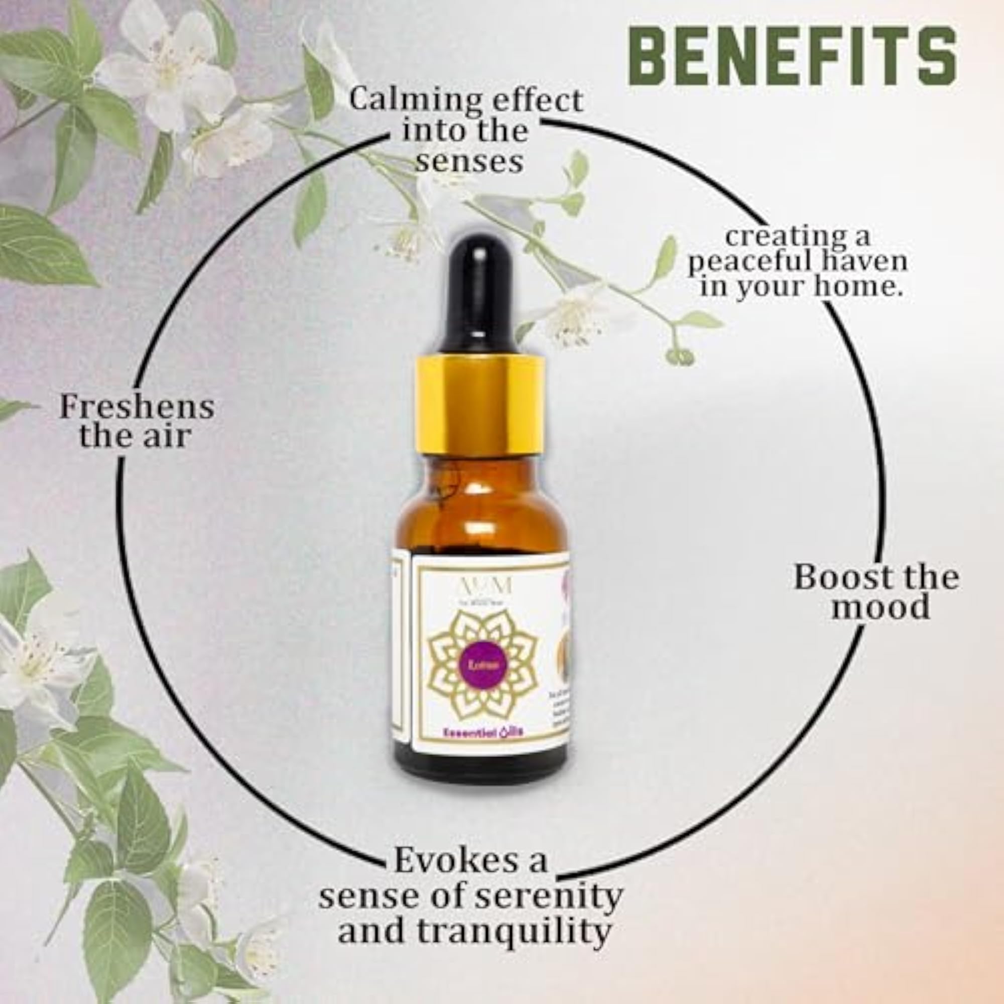 Lotus Essential Oil with Glass Dropper, 10 Ml