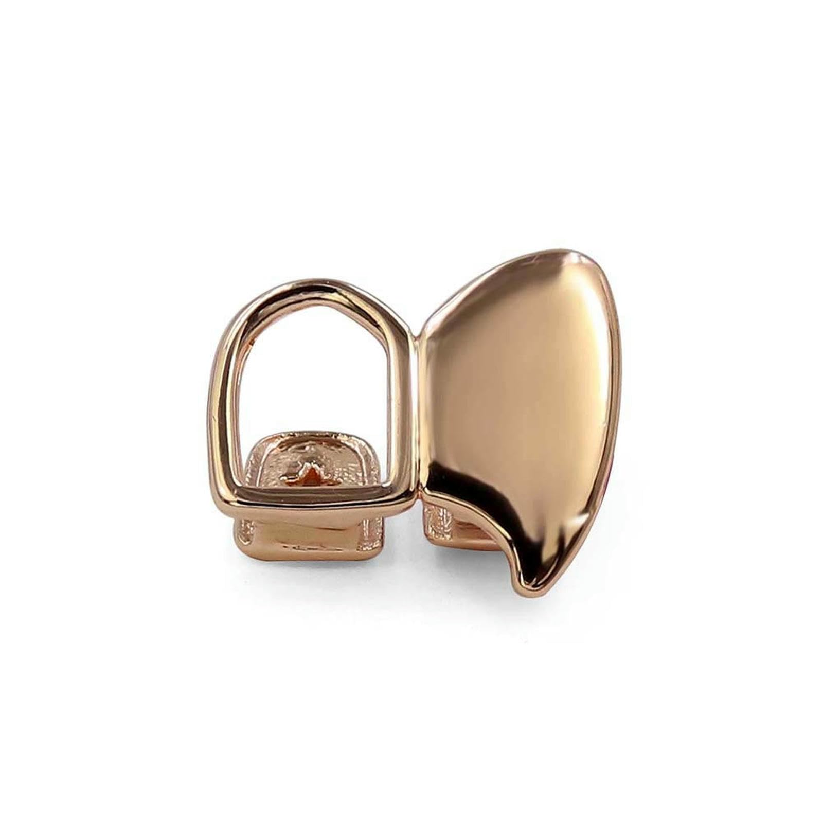 Grillz Fang - Dientes de hip hop de oro y plata, oro rosa, regalo de joyería para fiesta
