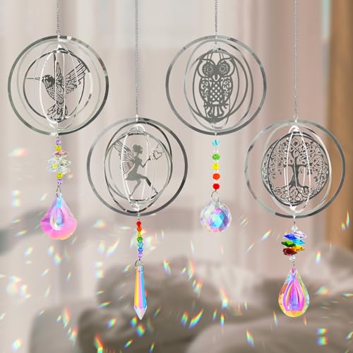Hanging Suncatchers with Prisms Crystal Rainbow Window Suncatcher 3D Dynamic ...