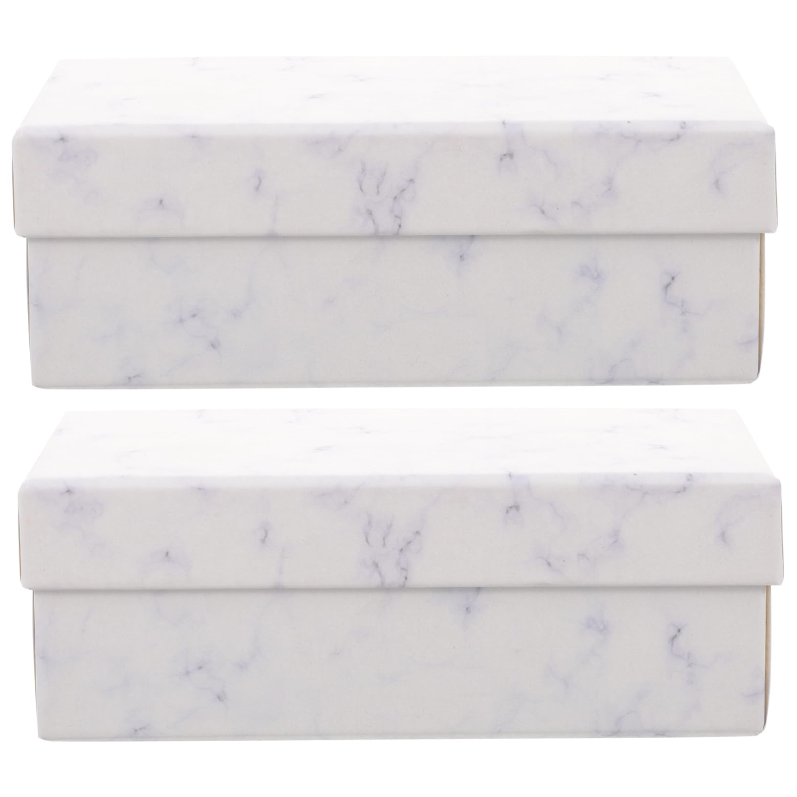 WHAMVOX 2pcs Marble Boxes for Wrapping Elegant Jewelry Storage Containers Portable Design for Cosmetics and Lipsticks for Xmas and All Occasions