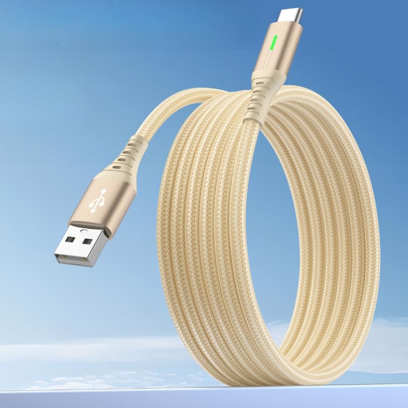 USB to Type-C Fast Charging Cable, USB Charger Cord for Type-C Phones (Gold)