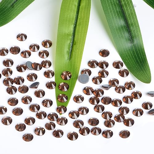 Image of Bymitel Hotfix Crystal Rhinestones Round Gems Iron on DIY Jewelry Making Flat Back for Crafts,Smoked Topaz, 2mm(SS6 /2880pcs)
