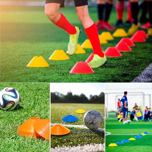 Image of Protoner Sports Training Disc Cones, Multicolour Ground Markers, Set of 50-10 Options, Agility Training Equipment (Set of 20 pcs)