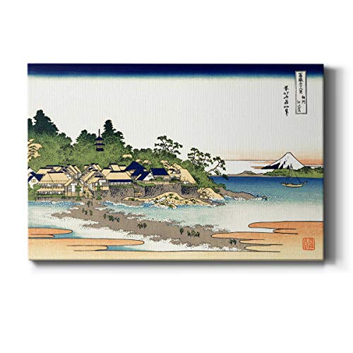 Renditions Gallery Hokusai Dawn at Isawa in Kai Province Wall Art, Japanese Woodblock, Premium Gallery Wrapped Canvas Decor, Ready to Hang, 48 in W x 32 in H Made in America Print