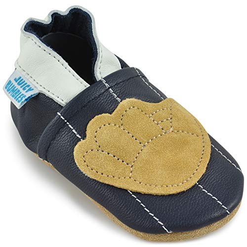 Beautiful Soft Leather Baby Shoes - Crib Shoes with Suede Soles - Baseball - 18-24 Months