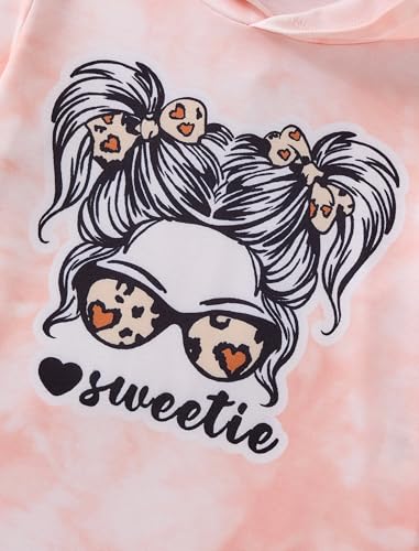 Image of Girls Clothes Cool Girl Print Tie Dye Hoodie Pullover Sweatshirts Leggings Teen Girl Clothes 6-14 Years