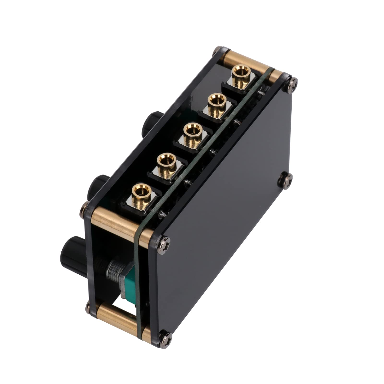 mixer,HUIOP Module de mixage passif 4 en 1 sortie Mini mélangeur passif 4 canaux stéréo Mélangeur audio 4 entrées audio vers 1 sortie Ultra compact à faible bruit pour studio d'enregistrement Console