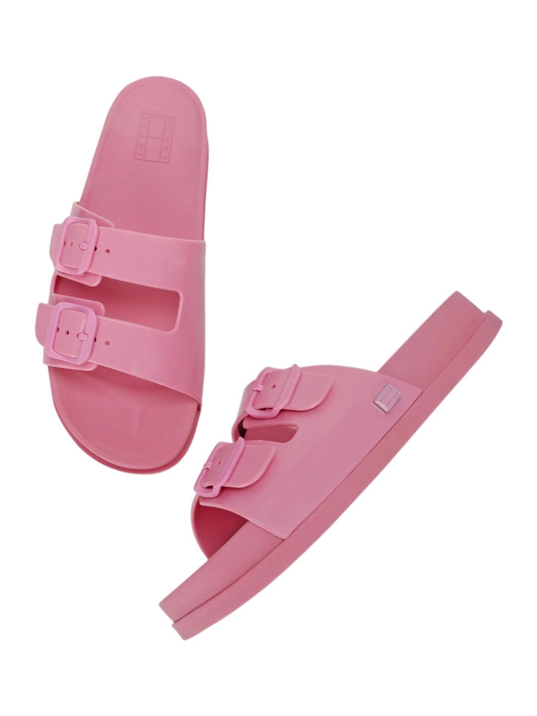 Solid black polyester sliders-image-39