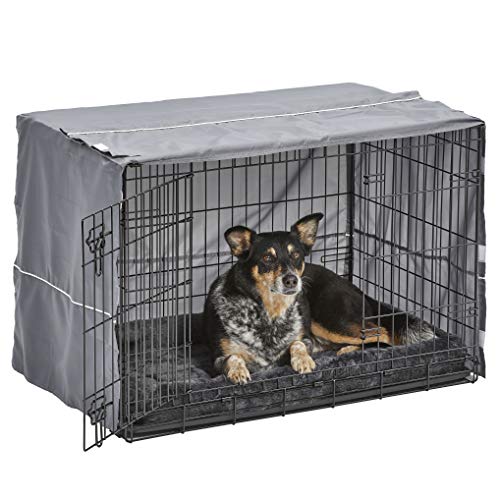 MidWest Homes for Pets Double Door 36-inch Dog Crate Kit, Bundle Includes a Two-Door Cage, Matching Gray Bed and Crate Cover, For Medium to Large Sized Breeds - Image 5