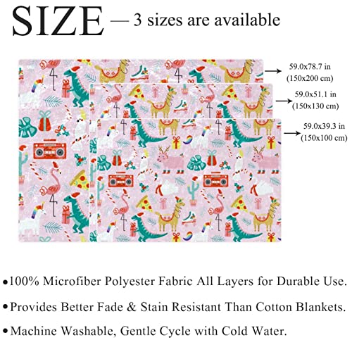 Couverture polaire douce en microfibre motif flamant rose