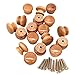 Liwein Pomo Madera,30 Piezas Tiradores de Muebles Perillas de Madera Redondas Natural Perillas del Gabinete con Tornillo para Puerta del Armario Tiradores de Muebles 28mm