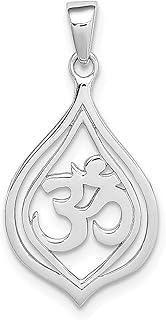 Colar de prata esterlina 925 Om pingente de pingente esportivo yoga religioso religioso religioso joias finas para mulheres presentes para ela, Prata esterlina