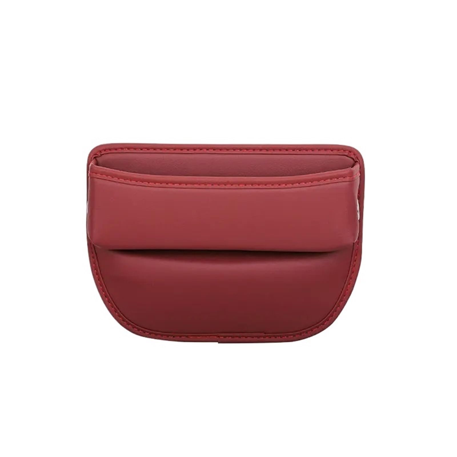 AUIOBAHN Car Armrest Cushion 2PCS Universal Car Seat Gap Organizer PU Auto Console Side Pocket Crevice Storage Box(Wine Red-1PC)