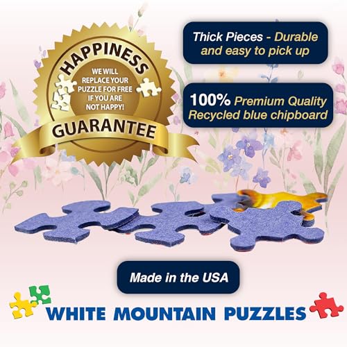 Rompecabezas White Mountain de 1000 piezas: Jardín de primavera bajo flores rosas | Piezas grandes, regalo para adultos y familia, 24" x 30", escena de flores miniatura 6