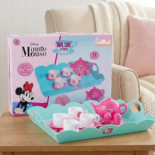 Image of Minnie Tea Playset for Kids Aged 3+ | 12-Piece Pretend Play Tea Party Set with Electronic Kettle, Boiling Sounds & Lights |Safe & Non-Toxic Educational Kitchen Toy|Birthay Gift for Toddlers
