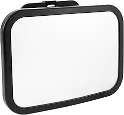 Espelho de carro de bebê com alça de encadernação e base ajustável 24,5 x 17,5 x 7,5 cm Espelho de veículo de bebê para assento de carro virado para bebê (1 peça)