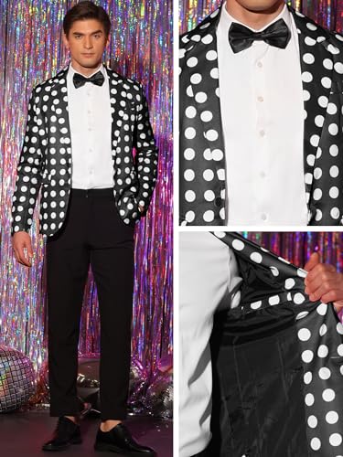 Lars Amadeus Blazers for Men's Polka Dots Blazer Notch Lapel One Button Polka Dots Pattern Sports Coat4