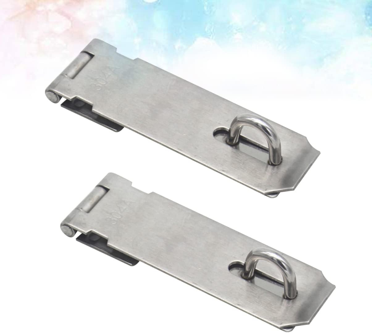 2pcs 5 Lock Hasp Lock for Door Cabinet Locks Accordion Doors Interior Door Locks for Bedrooms Gate Lock Pad Lock Shed Door Heavy Duty Padlock Hasp and Staple with Lock Garage Door