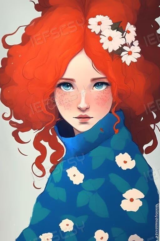 70 Piece Puzzles for Adults and Seniors - Redhead Girl Rounded Corner Wooden Puzzle - Fun Wall Art - Unique Gift - Great Gift for Puzzle Lovers