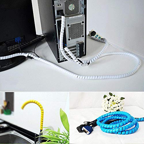 Image of Dog and Cat Cord Protector, 32.8ft Spiral Cable Management Sleeve Organizer, Protects Your Pets and Critters from Chewing Insulated Electric Wire 32.8ft x 10mm 5PCS /Pack by FUNZON