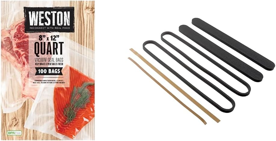 Weston Vacuum Sealer Bags, 2 Ply 3mm Thick, for NutriFresh, FoodSaver & Other & Vacuum Sealer Pro Series Maintenance Kit (08-0501-W), Part Kit for 65-0101, 65-0201, 65-0401