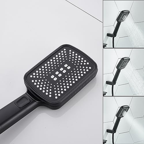 Mitigeur baignoire douche mural noir avec douchette intégrée robinet de bain A