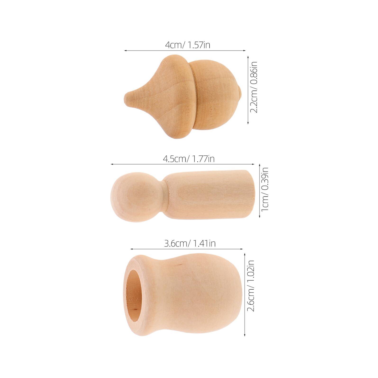 Figuras de Madera sin Terminar para Pintar Muñecas de Clavija y Bellotas Manualidades de Otoño para Decoración de Hogar DIY Arte Familiar Seguro y Duradero